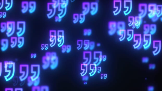 Glowing quote icons. Computer generated 3d render,Glowing quote icons. Computer generated 3d render