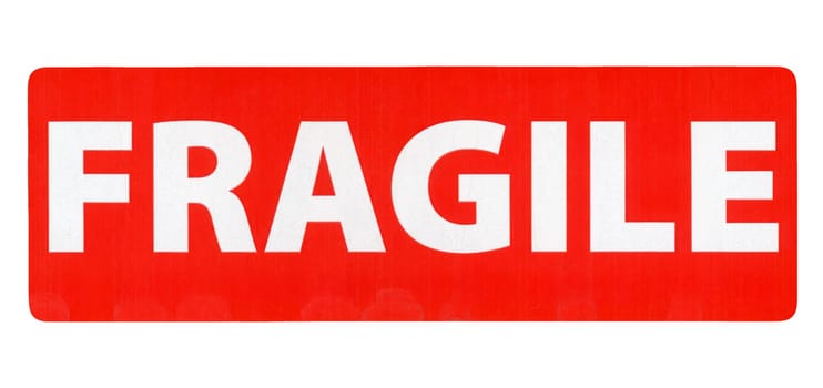 fragile label isolated over a white background