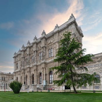 Dolmabahce Palace, or Dolmabahce Sarayi, located in Besiktas district on the European coast of the Bosporus, was the main administrative center of the Ottoman Empire formerly, Istanbul, Turkey