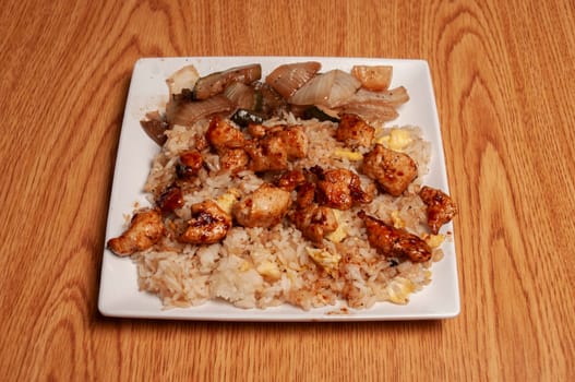Traditional Japanese cuisine dish known as hibachi chicken