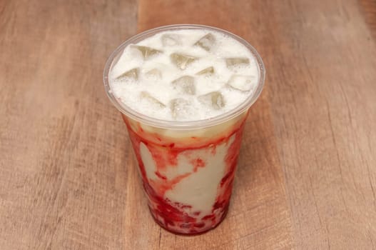 A delicious Strawberry Banana Smoothie or daiquiri
