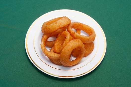 Delicious American dish known as fried onion rings