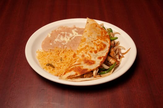 Traditional mexican delicacy known as a steak quesadilla