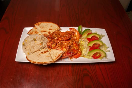 Delicious mexican dish known as Camarones En Adobados