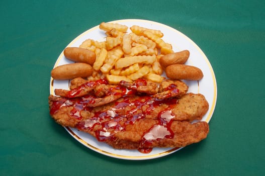 Delicious traditional cuisine known best as fried fish and shrimp