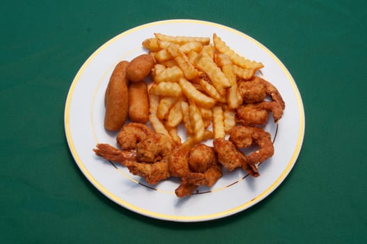 Delicious fried seafood best known as shrimp