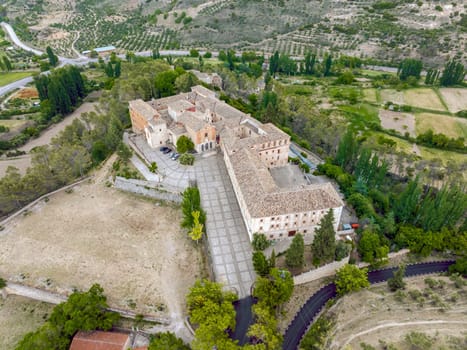 Aerial view of the Monastery of Carmen in Pastrana, province of Guadalajara Spain