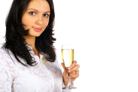 charming girl with a glass of champagne