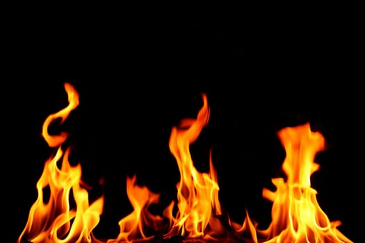 fire flame on black background