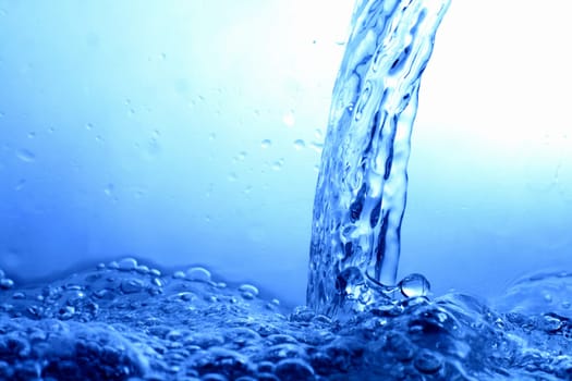 great blue water splash close up macro