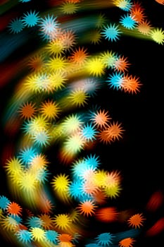 abstract disco colored stars - motion background