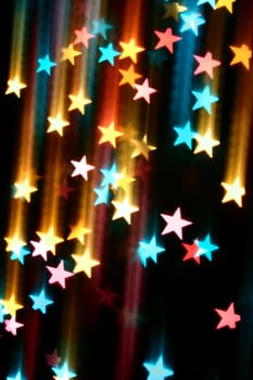 abstract disco colored stars - blurred motion background