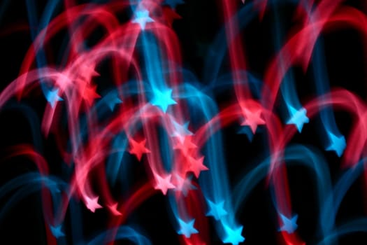 abstract disco colored stars - blurred motion background