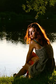 beautiful happy young girl in the park