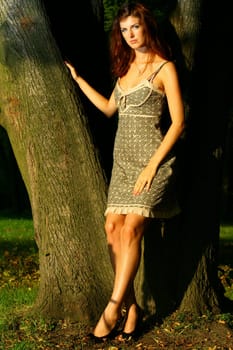 beautiful happy young girl in the park