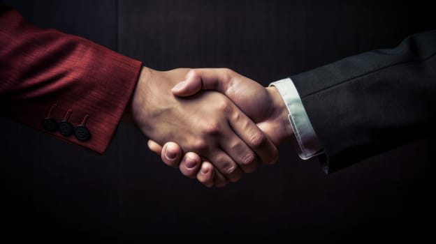 A close up of two people shaking hands