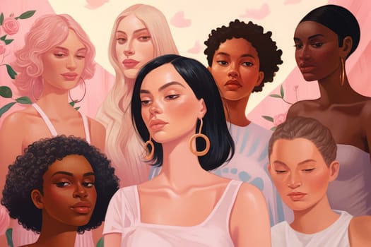 Illustration featuring diverse women of different ages and ethnicities