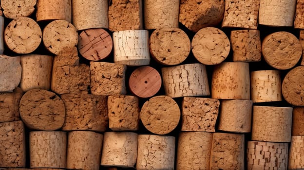 A bunch of wine corks stacked on top of each other