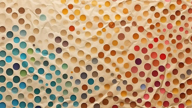 A piece of paper with multicolored circles on it