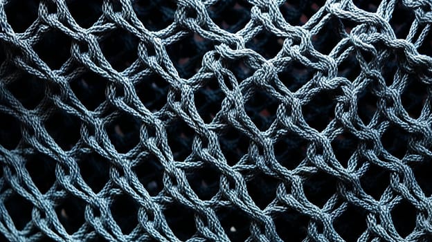 A close up view of a fishing net