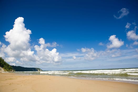 seashore and sky in summer