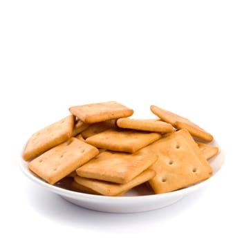 cookies on plate isolated on white backgrounds