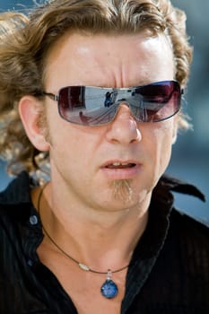 Rock star series with man singing or posing to look cool