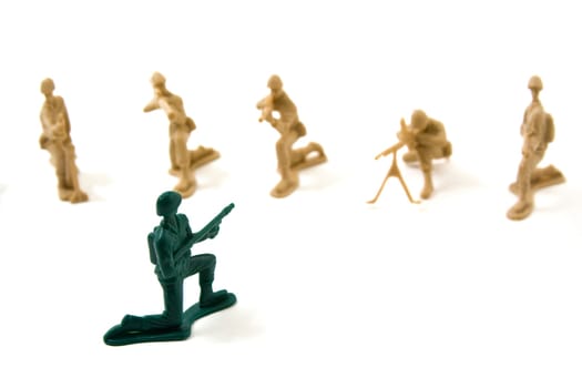 Isolated Plastic Toy Soldiers - Stubborn Concept