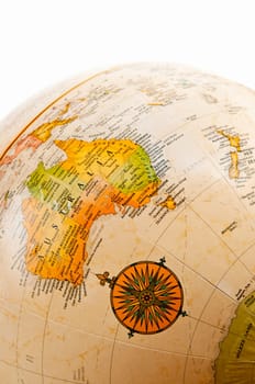 Part of a globe with map of Australia
