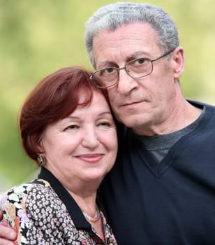 Portrait of a happy couple in their seventies
