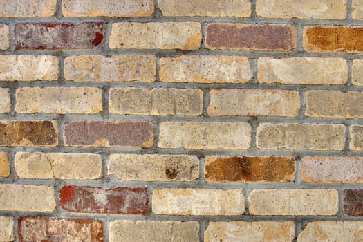 Full frame of antiqued color brick wall