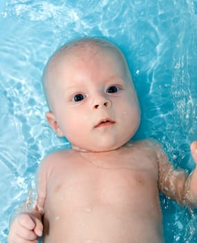 happy child in bath