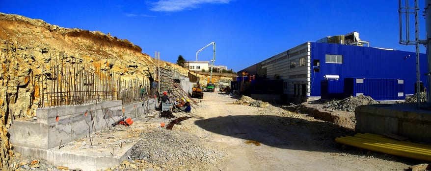 The building process  of hypermarket in Veliko Tarnovo, Bulgaria