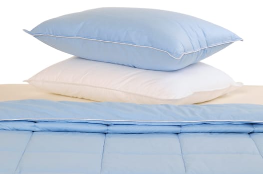 Blue bed set.