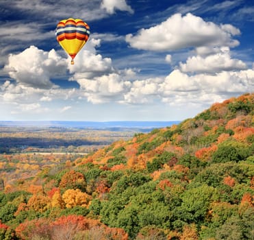 The foliage scenery from a highway overlook in New Jersey