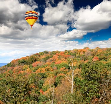 The foliage scenery from a highway overlook in New Jersey