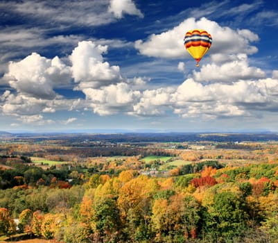 The foliage scenery from a highway overlook in New Jersey