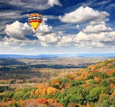 The foliage scenery from a highway overlook in New Jersey