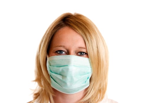 Close-up of medical doctor with surgical mask prepared for operation