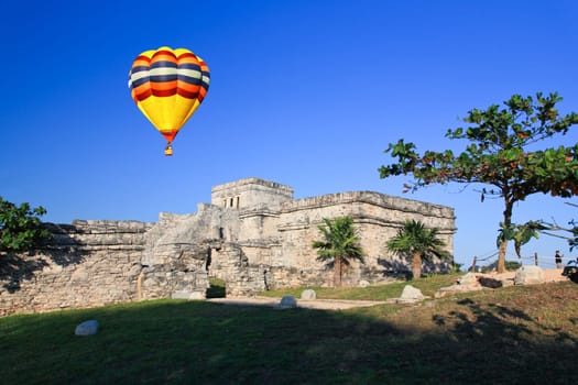 Tulum the one of most famous landmark in the Maya World near Cancun Mexico