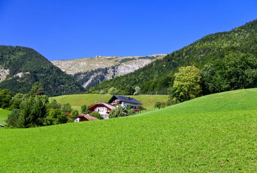 The beautiful countryside of St. Wolfgang in Lake district near Salzburg Austria