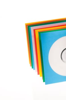 Multiple disc sleeves, standing on a clean background with a disc showing in the first window.