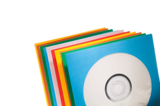 Multiple disc sleeves, standing on a clean background with a disc showing in the first window.