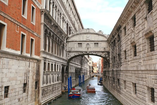 The bridge of sighs in Venice Italy
