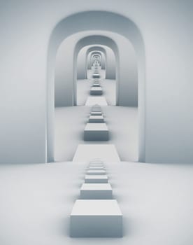Lost in a maze 3d illustration