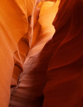 The upper Antelope Slot Canyon near Page  in  Arizona USA