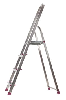 aluminium ladder isolated on white background
