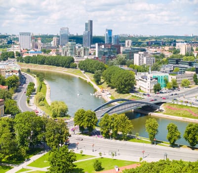 An aerial view of Vilnius, capital of Lithuania