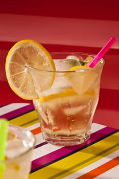 drink series: cold tea with mint and lemon