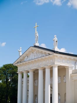 A view of the Vilnius Cathedral in Vilnius, Lithuania